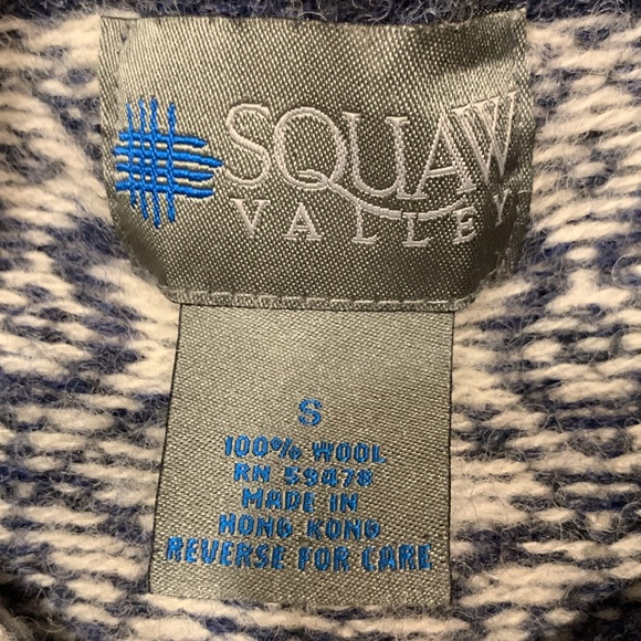 SQUAW VALLEY VINTAGE NORDIC WOOL ALPINE WINTER SKI SWEATER CARDIGAN - Picture 7 of 14